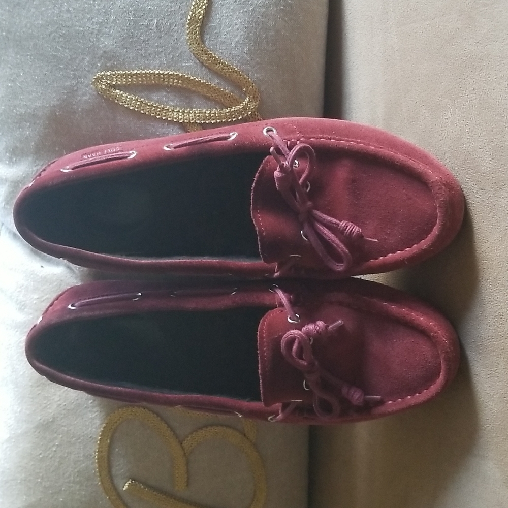 Cole Haan driving shoes in  cranberry color size 7.5